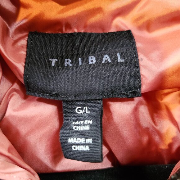 TRIBAL Hooded Puffer Jacket SizeG/L - Salmon Color - Picture 5 of 7